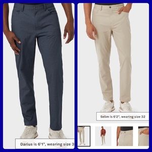 2 pair 32 degrees; STRETCH WOVEN 5 POCKET TAPERED PANT, KHAKI & INDIGO